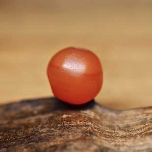 千年阿契美尼德 红玉髓玛瑙珠12.2x11.3 皮壳熟美 冰裂 包老 好价