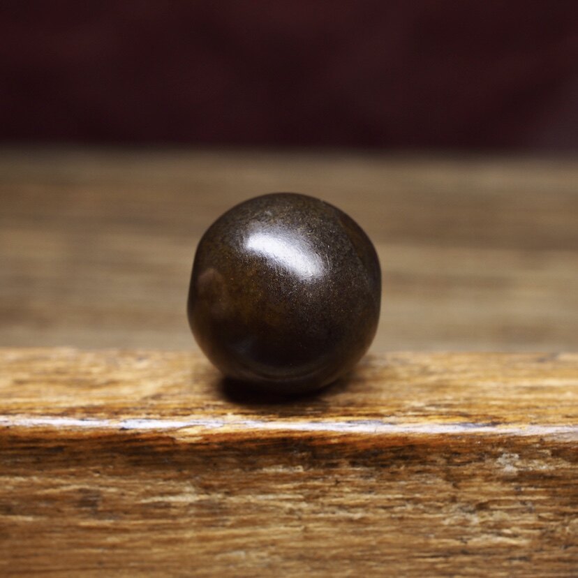 西亚百年糖色唐球老玛瑙珠14mm 皮壳包浆熟美 多宝老珠子手串配饰