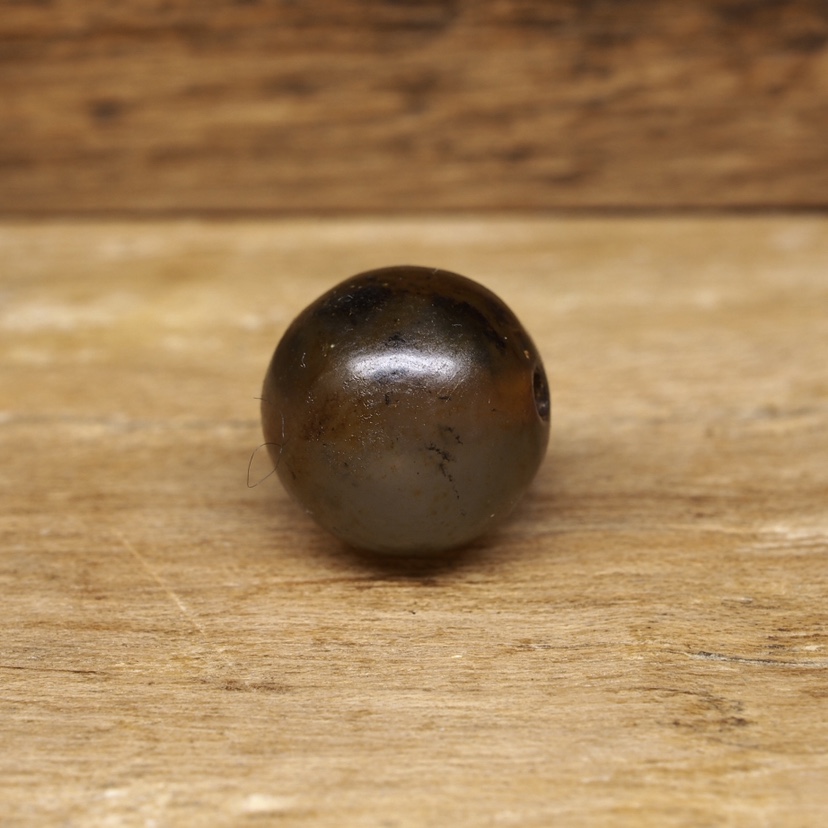 西藏几十年老地方玉圆珠 内结构水草 手串念珠顶珠古董老珠子配饰