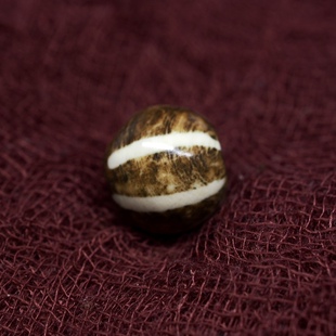 西亚百年帮迪克六线棕榈木珠 邦提克蛋白石 玉化珠 皮壳包浆熟美