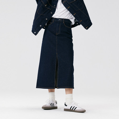 复古百搭高腰宽松a字牛仔半身裙