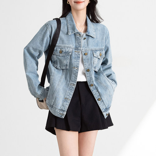 赠送运费险现货速发牛仔外套女