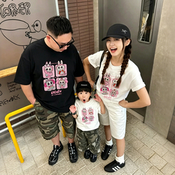 MYJU官方正品夏季情侣纯棉短袖26新款T恤男女潮流圆领短袖儿童2B3