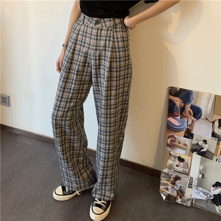 Real shot! Real price! Cool girl's Plaid trousers