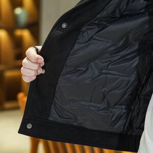 Y88652 P320 2025高端冬季90%白鸭绒翻领鸡皮绒羽绒服  真模控365图片