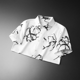 2024年新款衬衫青春大码修身风短袖衬衣钱塘30192312P65平铺，男装衬衫，电商A023