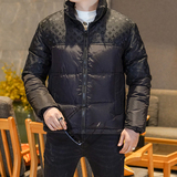 Y9821P3102025高端冬季90%白鸭绒提花立领羽绒服真模355，男装羽绒服，电商A023
