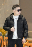 Y9882P3202025高端冬季90%白鸭绒连帽提花羽绒服真模，男装羽绒服，电商A023