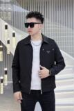2026年新款翻领徽章休闲夹克钱塘3019-JK9076P135真模黑色，男装夹克，电商A023