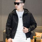 商标已注册2025年新款提花连帽休闲夹克JK88607P175真模，男装夹克，电商A023