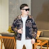 商标已注册2025年新款印花连帽休闲夹克JK9268P140真模，男装夹克，电商A023