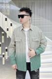 2025年新款翻领渐变色阔版棉夹克钱塘3019-JK9321P120真模绿色，男装夹克，电商A023