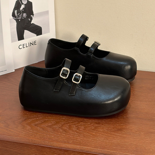 复古黑色玛丽珍鞋女2026春季新款双扣带增高勃肯女鞋百搭软底单鞋