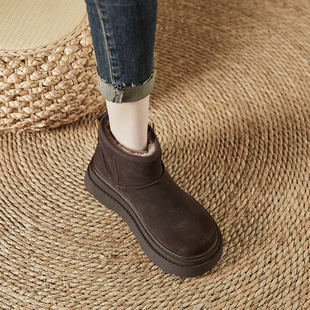 厚底大东北雪地靴女2025冬季 复古加绒加厚保暖防滑雪地短靴子 新款