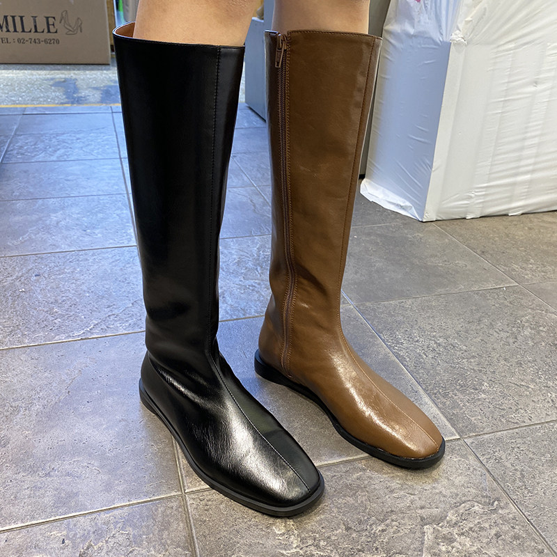 小小苏东大门复古高筒骑士靴女2023新款圆头侧拉链显瘦低跟长靴子,女鞋,骑士靴,淘宝优惠券,粉丝福利购,淘宝优惠卷