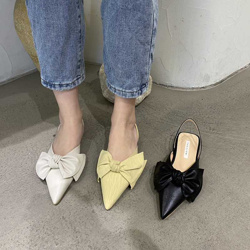 小众单鞋尖头平跟女鞋平底鞋