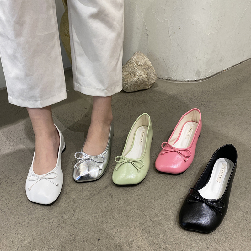 断码温柔气质奶奶小瓢鞋子女新款浅口一脚蹬糖果色仙女鞋单小小苏