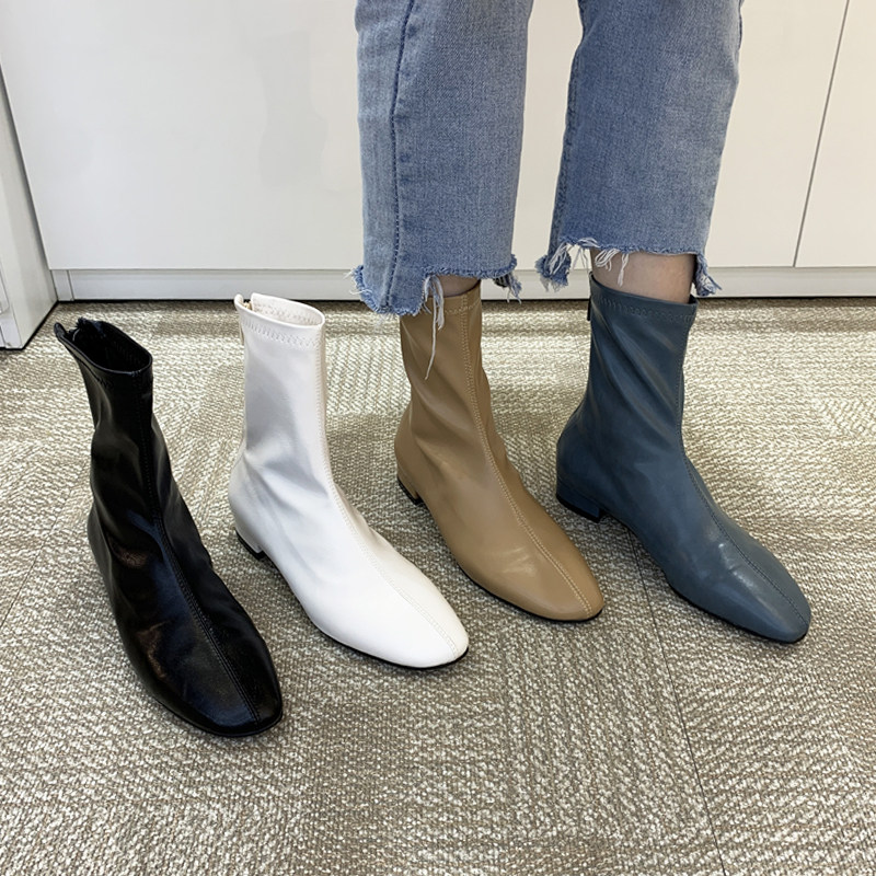 小小苏休闲款显瘦后拉链低跟女靴