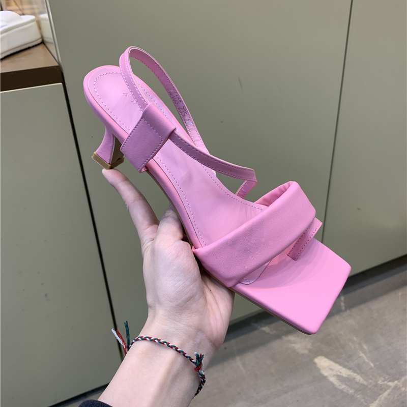 小小优雅仙女风套脚细跟b32f凉鞋