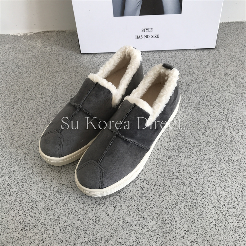 韩国复古加绒绒面深口单鞋棉鞋