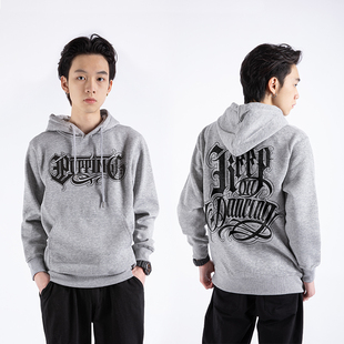 美式西海岸popping重磅加绒戴帽子卫衣男高级感街头嘻哈痞帅炸街
