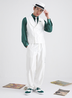 非零旦斯popping亮面西装套装locking表演出服装机械舞