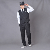 locking马甲痞帅西服男街舞表演服装 popping演出服雅痞西装 男套装