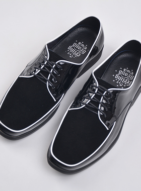 非零旦斯黑舞士popping街舞翻毛皮漆皮皮鞋locking鞋子机械舞锁舞