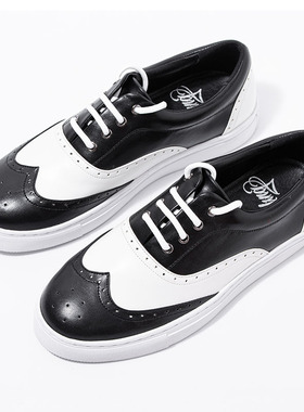 非零旦斯黑白拼色布洛克软皮locking街舞Popping鞋子男夏天透气