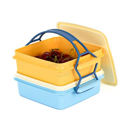 特百惠 900ml月满鲜盒冰箱便携式家用水果蔬菜密封冷藏收纳保鲜盒