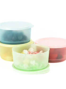 特百惠 530ml密封冷藏小圆罐 圆形保鲜盒 防潮防尘防漏时尚收纳盒