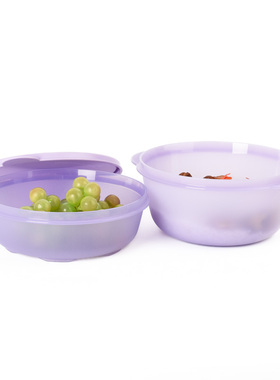 特百惠 1.5L带蒸格微波碗 微波分格碗  水晶碗可微波炉冷藏保鲜盒