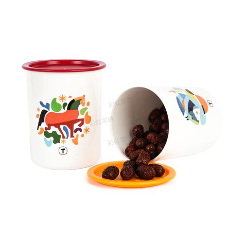 特百惠1.25L密封储藏圆罐 家用开合易零食干货豆类储藏保鲜圆罐