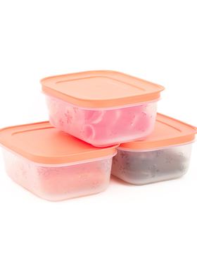 特百惠 450ML雪影密封水果保鲜盒 冰箱冷藏冷冻收纳储藏盒零食盒