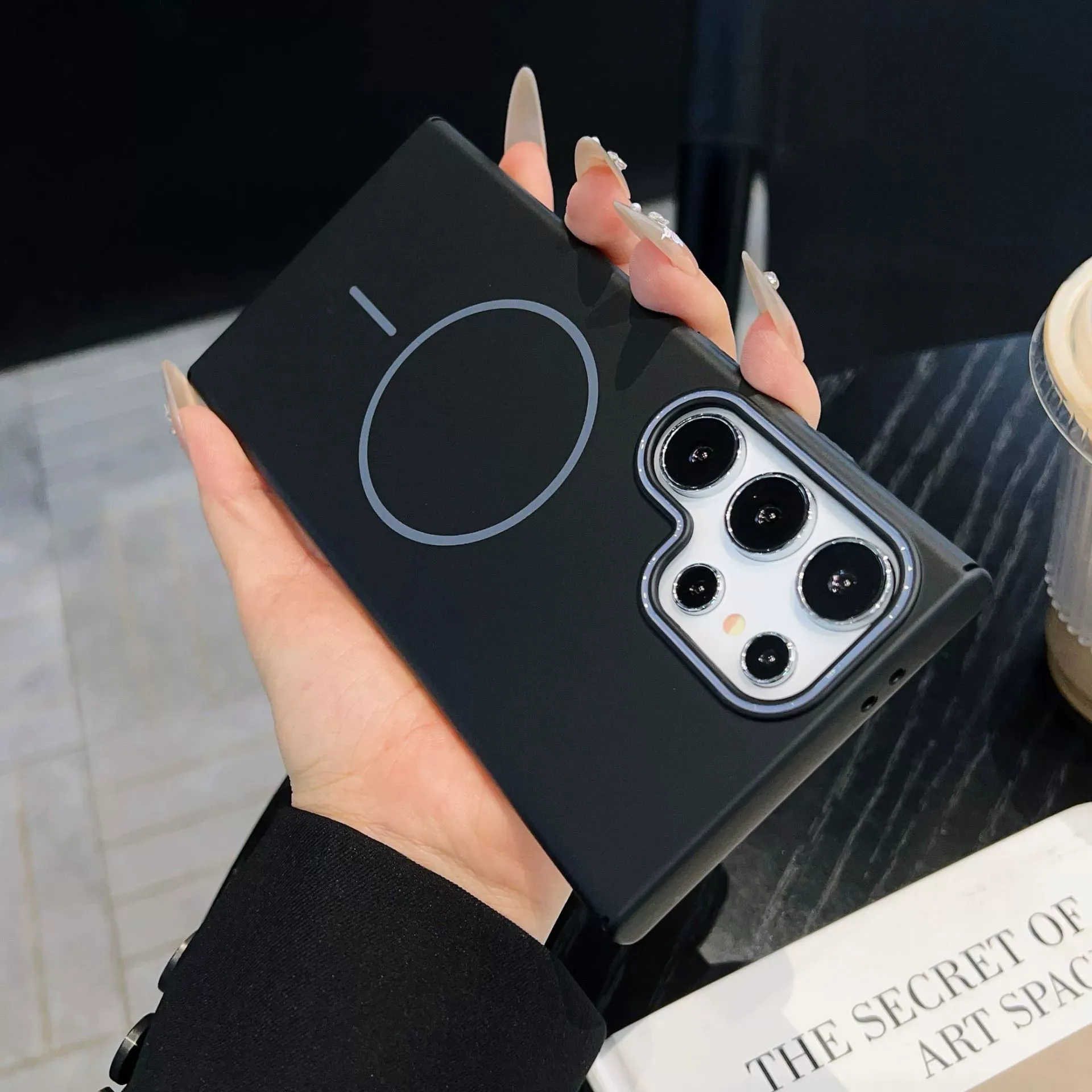 适用三星S25ultra超薄PC磁吸手机壳时尚马卡龙S24FE肤感磨砂A36套