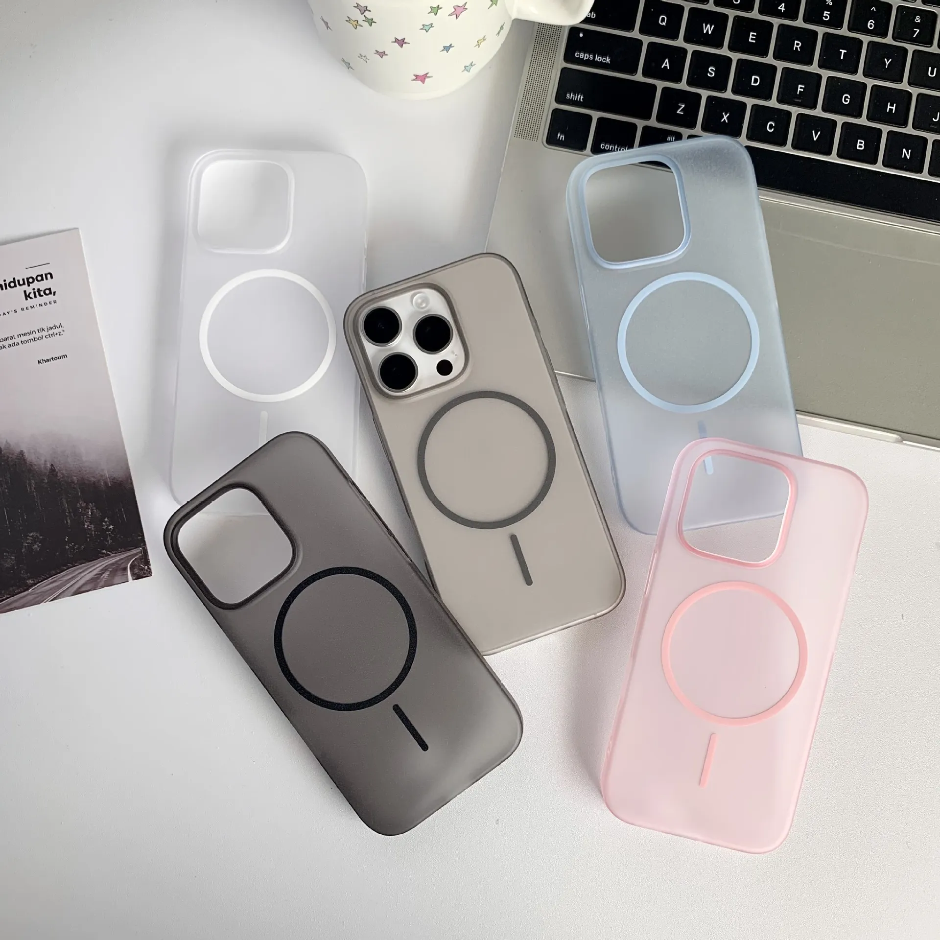 适用iPhone16E岩砂磁吸细圈手机壳苹果17PROMAX超薄磨砂15保护套