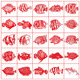 手工DIY刻纸练习稿深海动物窗花材料包 25张热带鱼剪纸底稿电子版