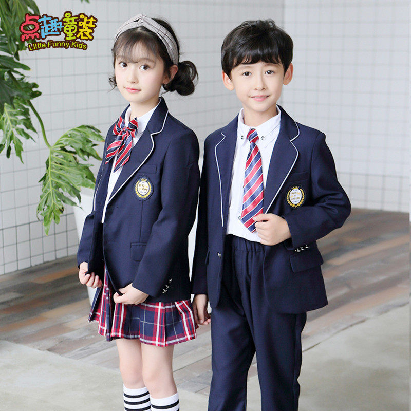 幼儿园园服秋装英伦风西装三件套儿童班服韩国小学生校服春秋套装