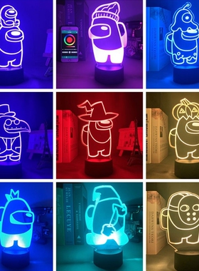 LED 3d Night Light For Game Among Us Crewmate Acrylic Lamp