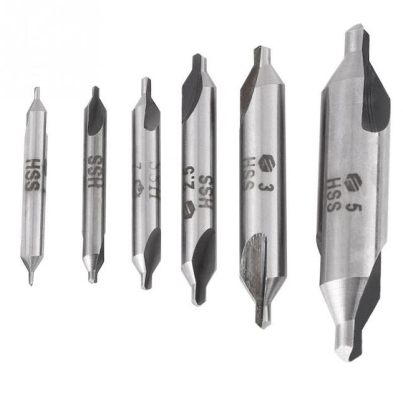 6pcs Center Drill Bits 60 Degree HSS Center Drill Bits Cente