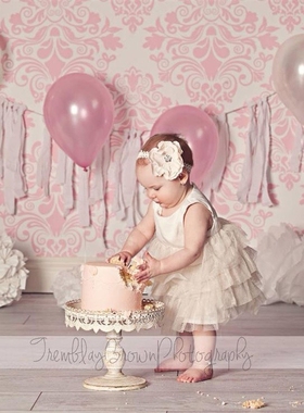 NeoBack Vinyl Pink Damask Patterns Photography Backgrounds