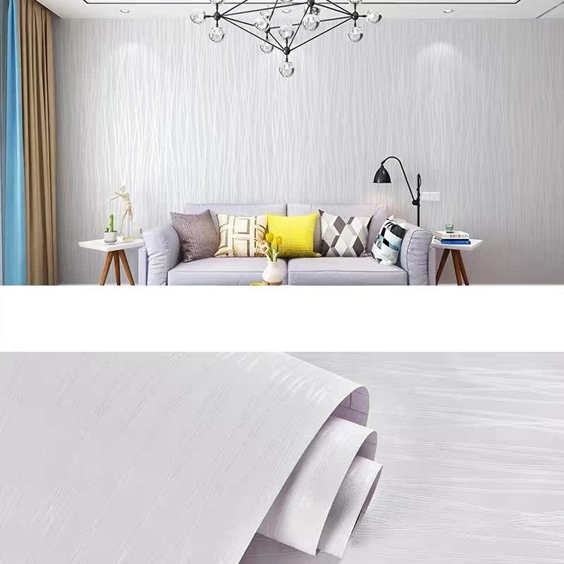 Modern Vertical Stripe Wallpaper 3D Embossed Flocking PVC W