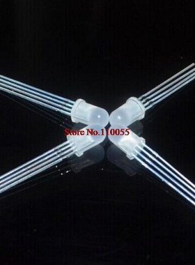 100pcs 5mm RGB LED Common Cathode Tri-Color Emitting Diodes