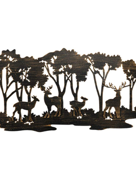 Iron Metal Deer Forst Silhouette Artwork Art Pendant