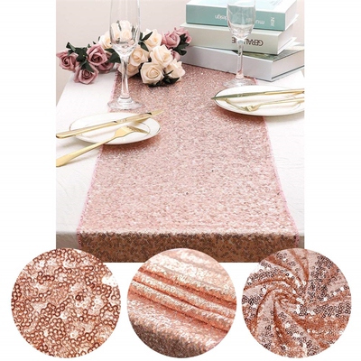 ZLJQ Rose Gold Sequin Table Runners Confetti Balloons Latex