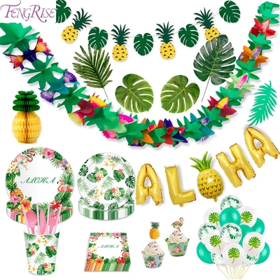 FENGRISE Palm Leaf Hawaiian Party Decorations Hawaii Tropic