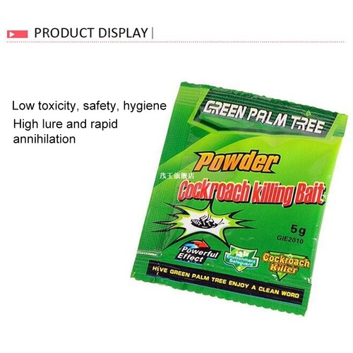 10Packs Green Leaf Powder Cockroach Killing Bait Insecticide