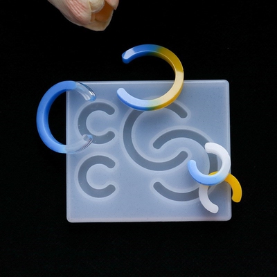 Crystal Epoxy Resin UV Glue Mold DIY Semi round Earring Sil