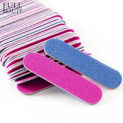 Full Beauty 100x Nail Files Double Color Wooden Mini Buffer
