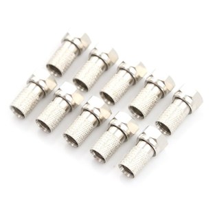 Satellite Plug lot New Aluminium 10Pcs Connector Alloy RG6
